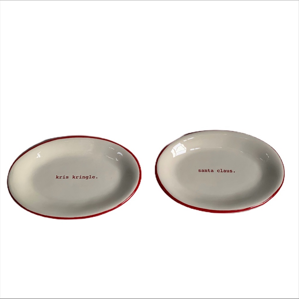 Rae Dunn Santa Claus & Kris Kringle Platters Set